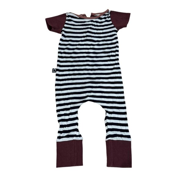 Rags One Piece Romper Striped Burgundy Size 12-18 Months - Picture 2 of 3